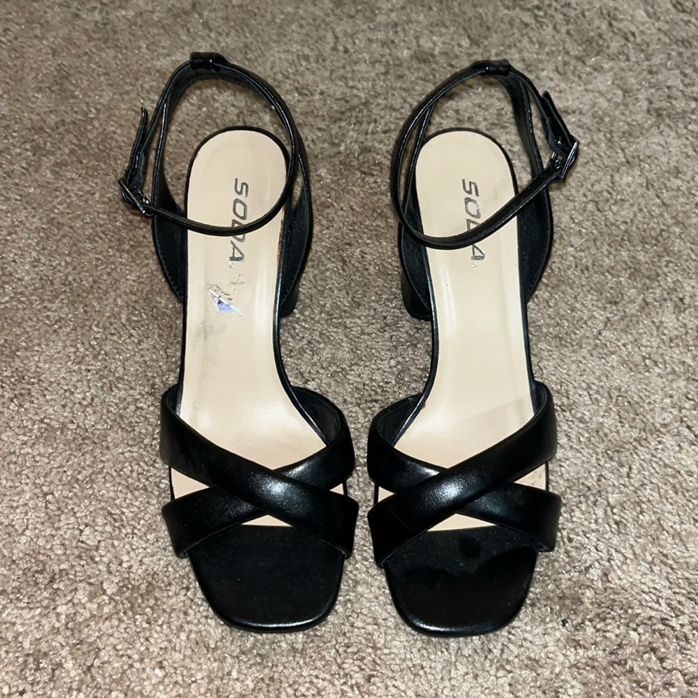 Black chunky heels
